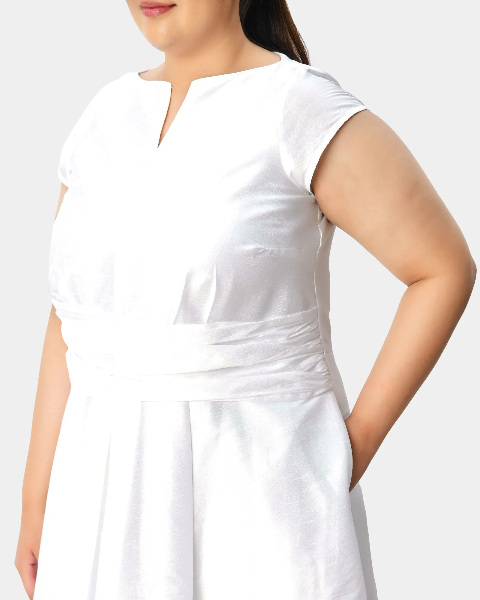 Jasmine boatneck dress | White