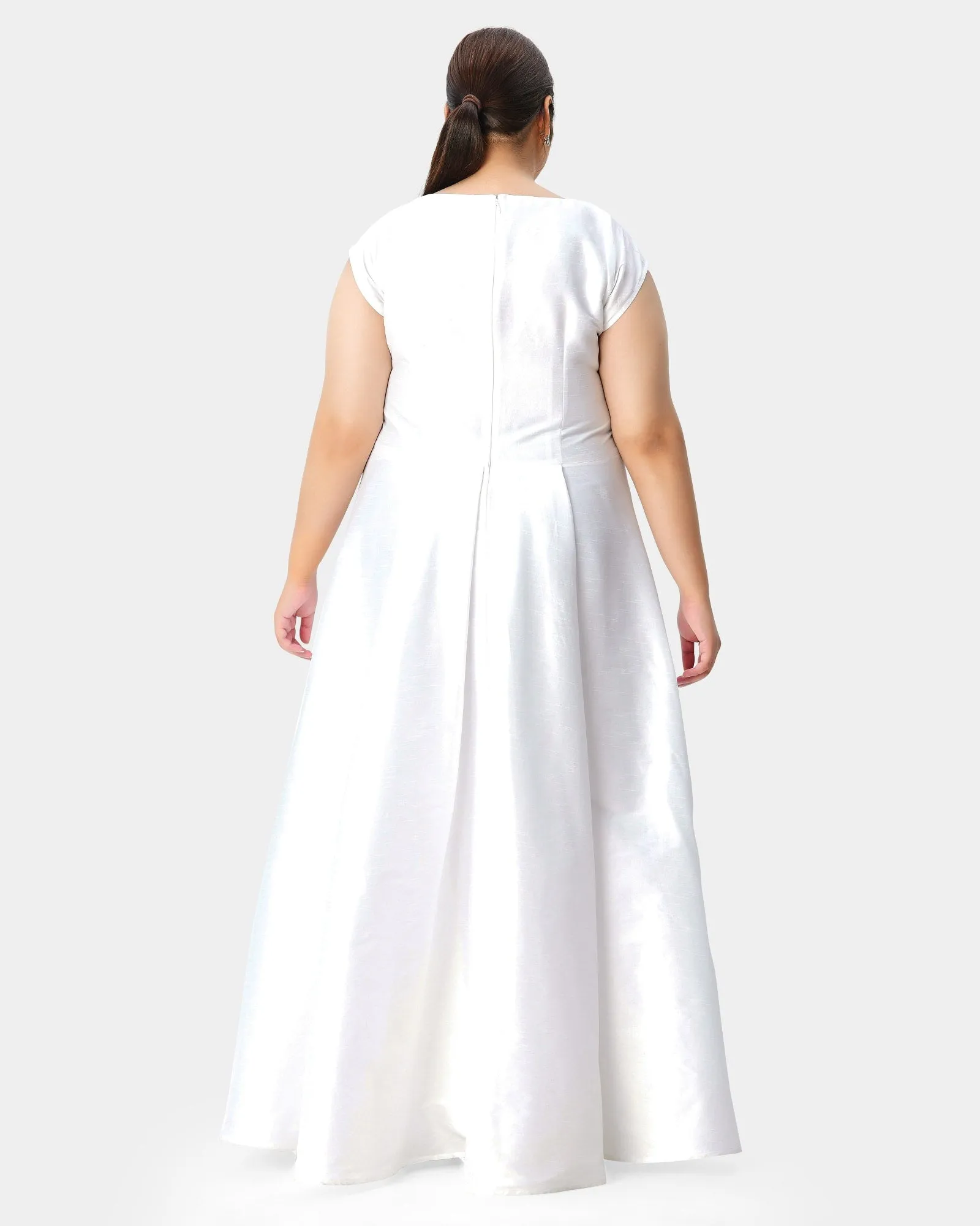 Jasmine boatneck dress | White