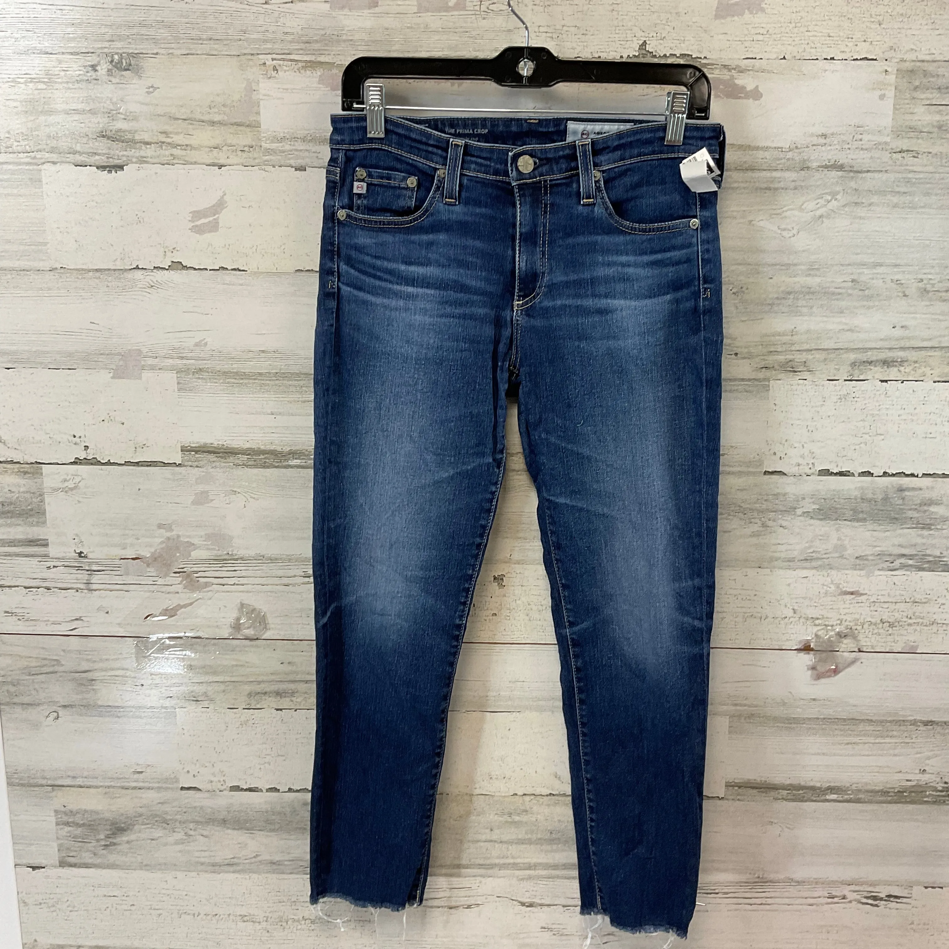 Jeans Cropped By Ag Jeans In Blue Denim, Size: 4