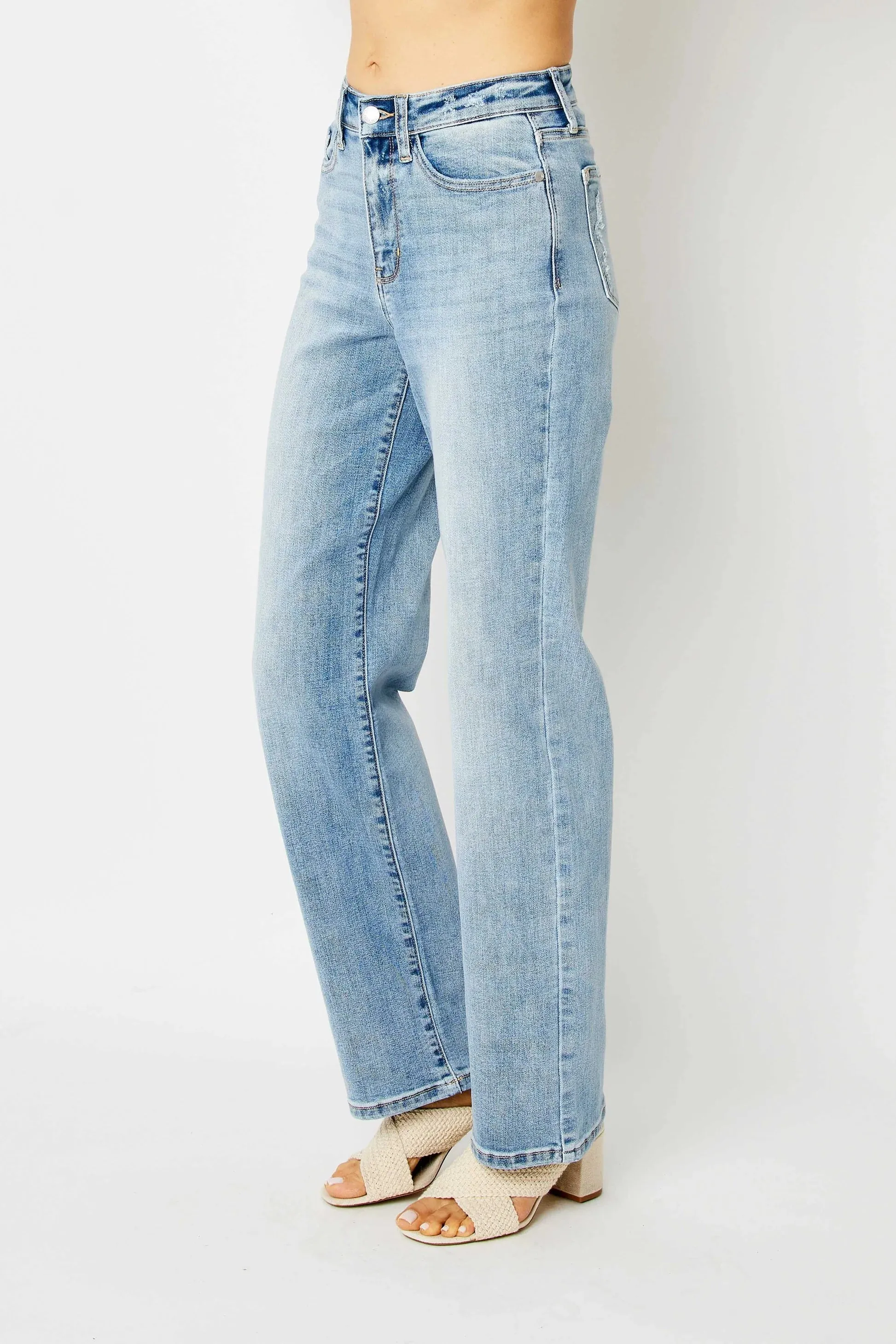 Judy Blue - High Rise Light Wash Straight Leg