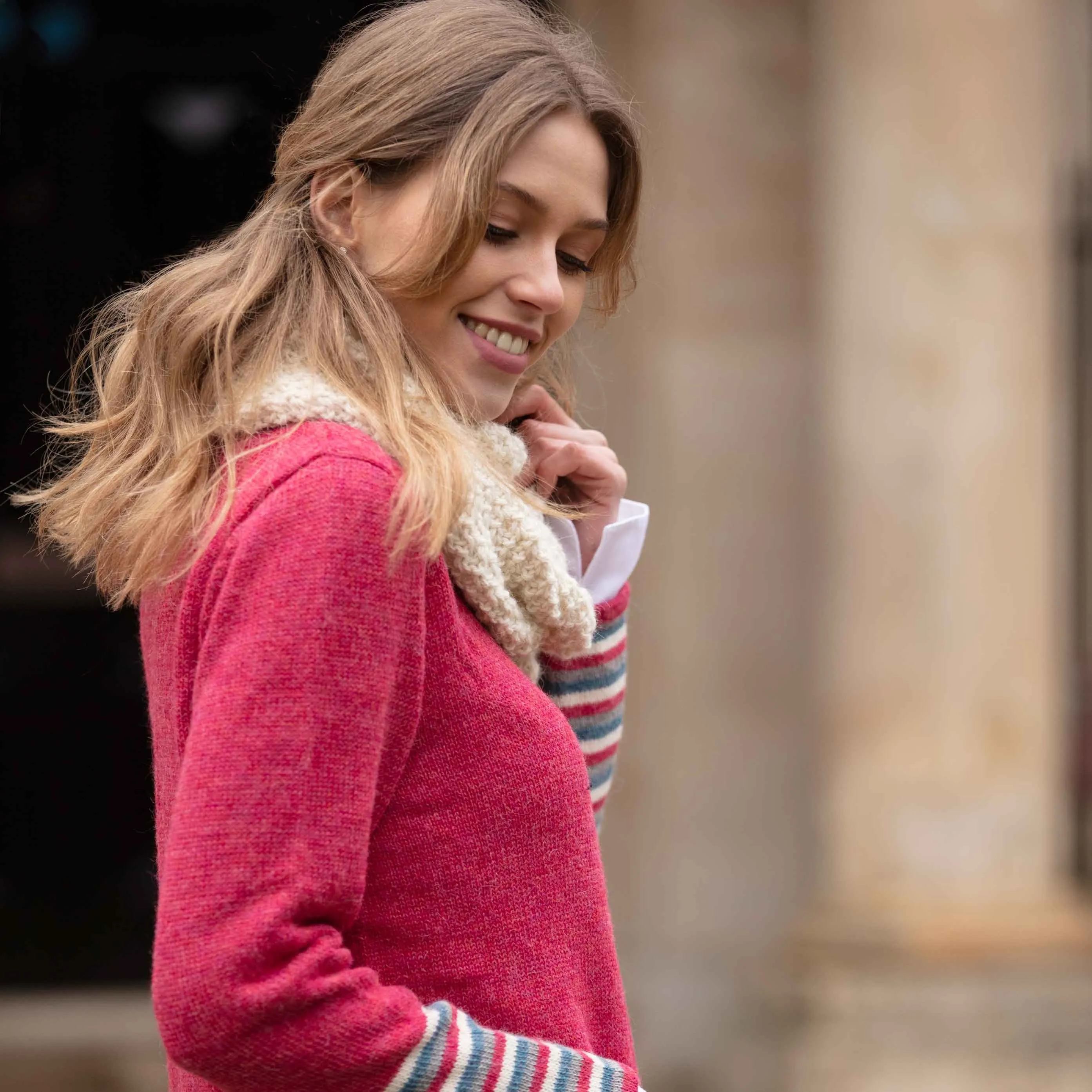 Jumper with striped cuff