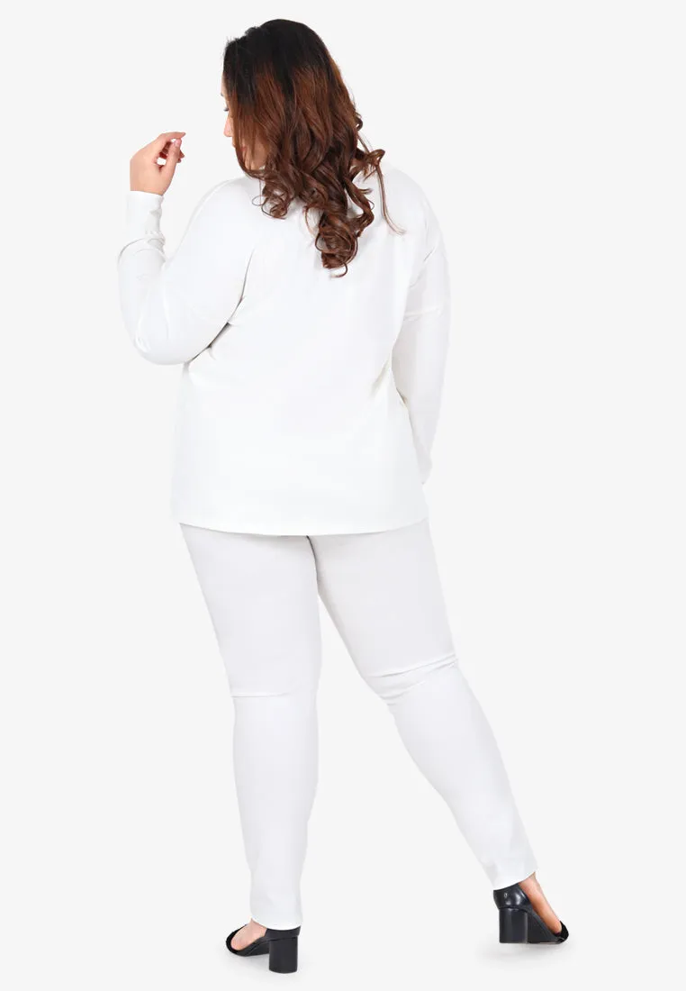 Juniper Wide Neck Jumper Tee - White