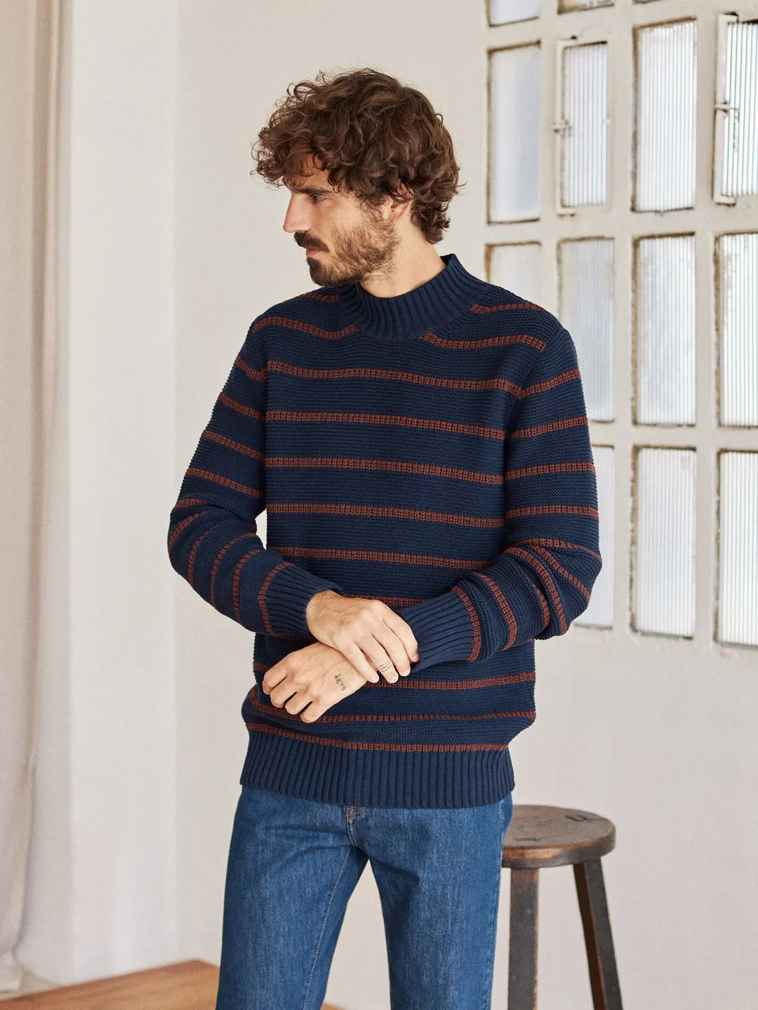 Kalpati - Navy/Brown Stripes