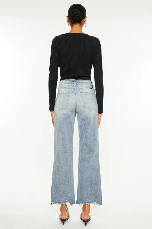 Kan Can High Rise Slim Wide Leg Jeans