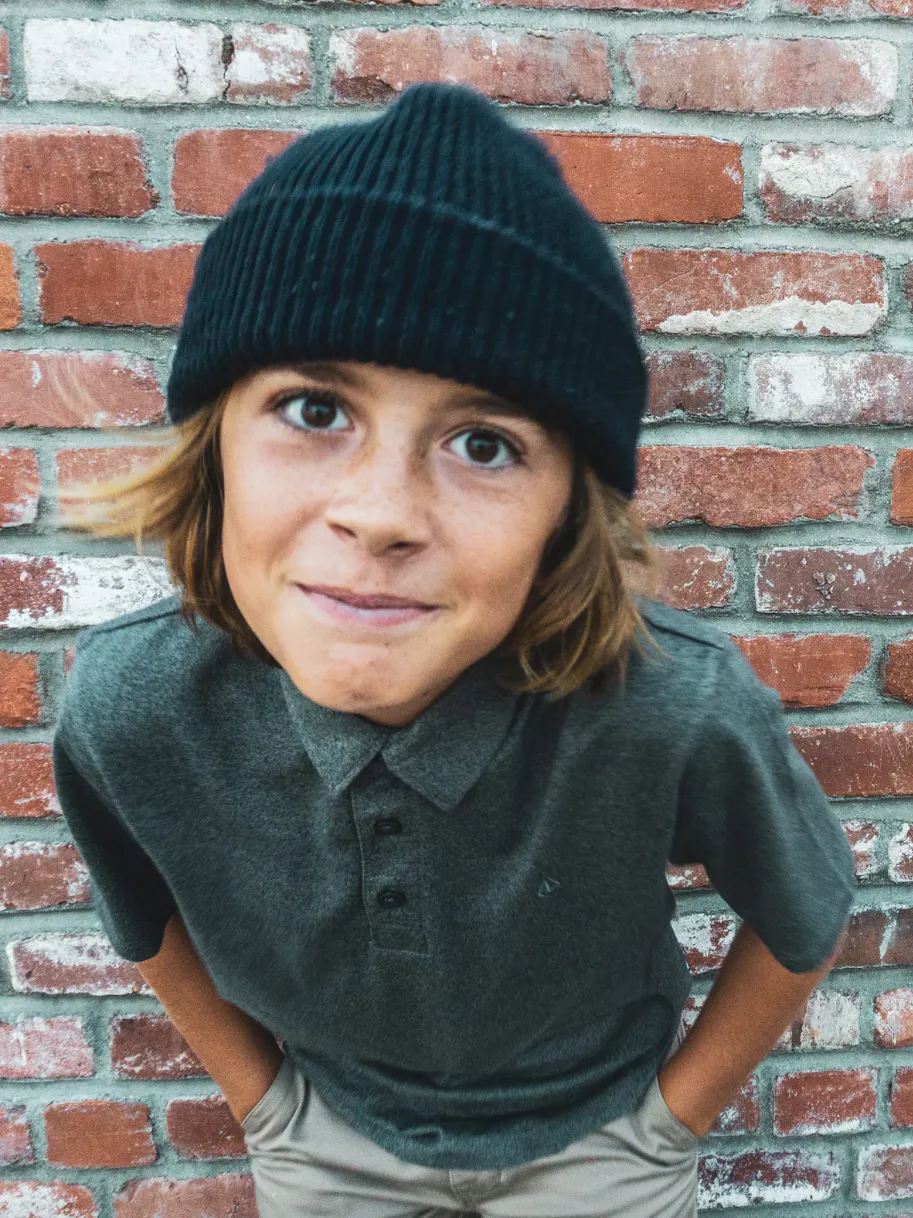 Kids Full Stone Beanie Black