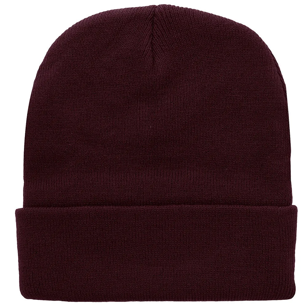 Knitted Beanie Hat - Wine