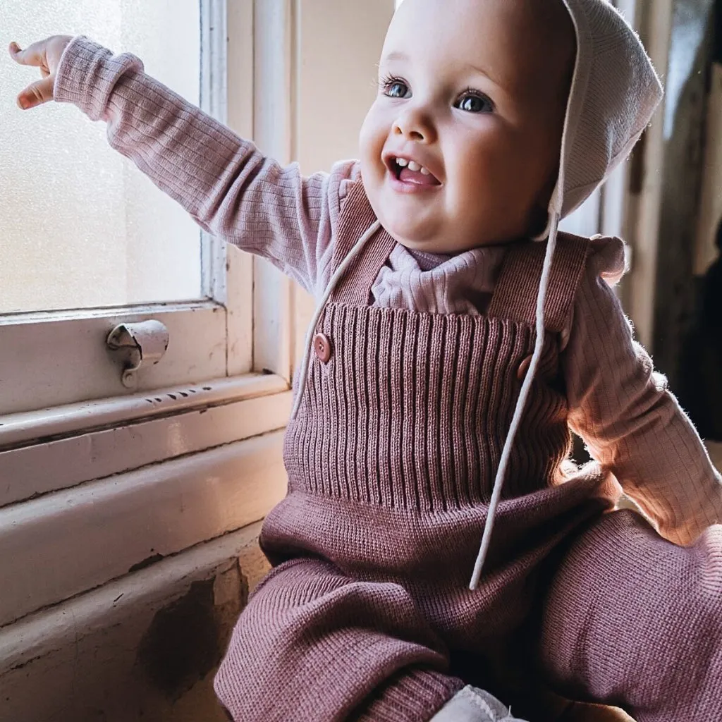 Knitted Dungarees in Organic Merino Wool (3m-3y)