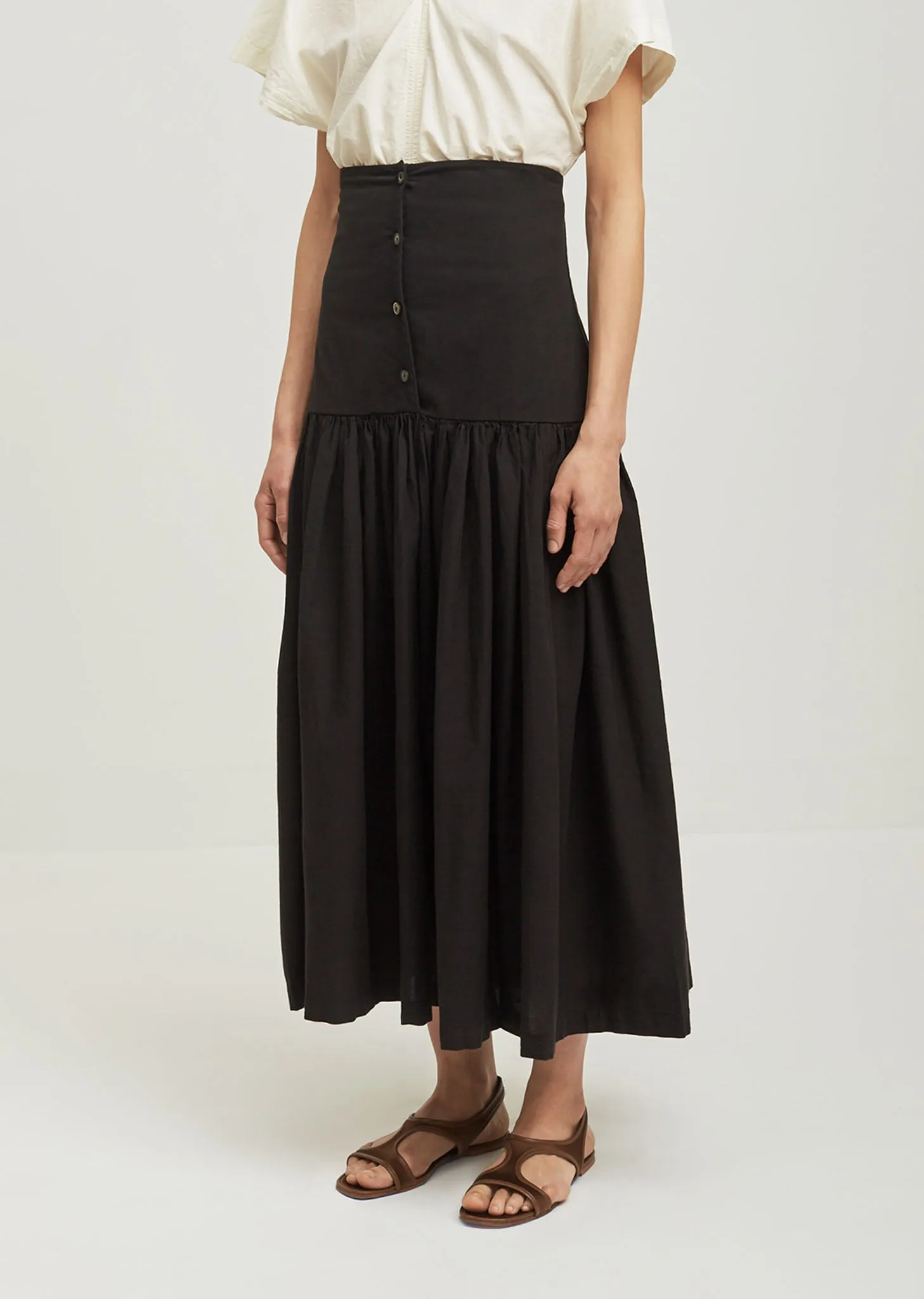 Lantan Pleated Cotton Skirt