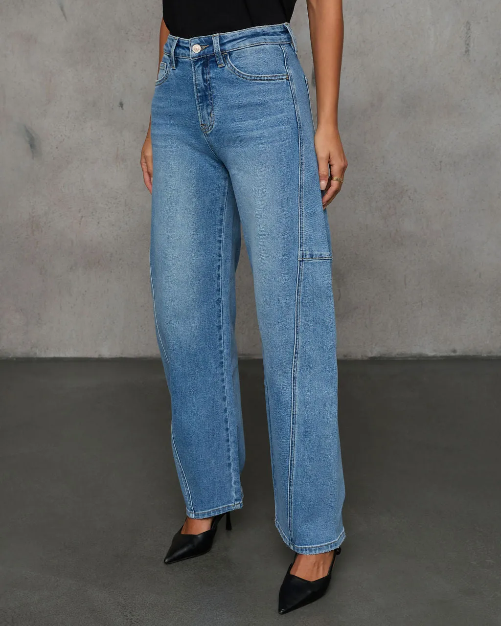 Launa High Rise Barrel Jeans