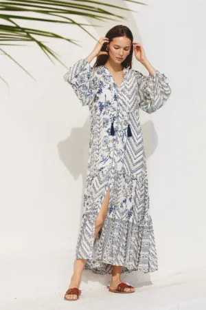 Levitate Button Down Boho Midi Dress