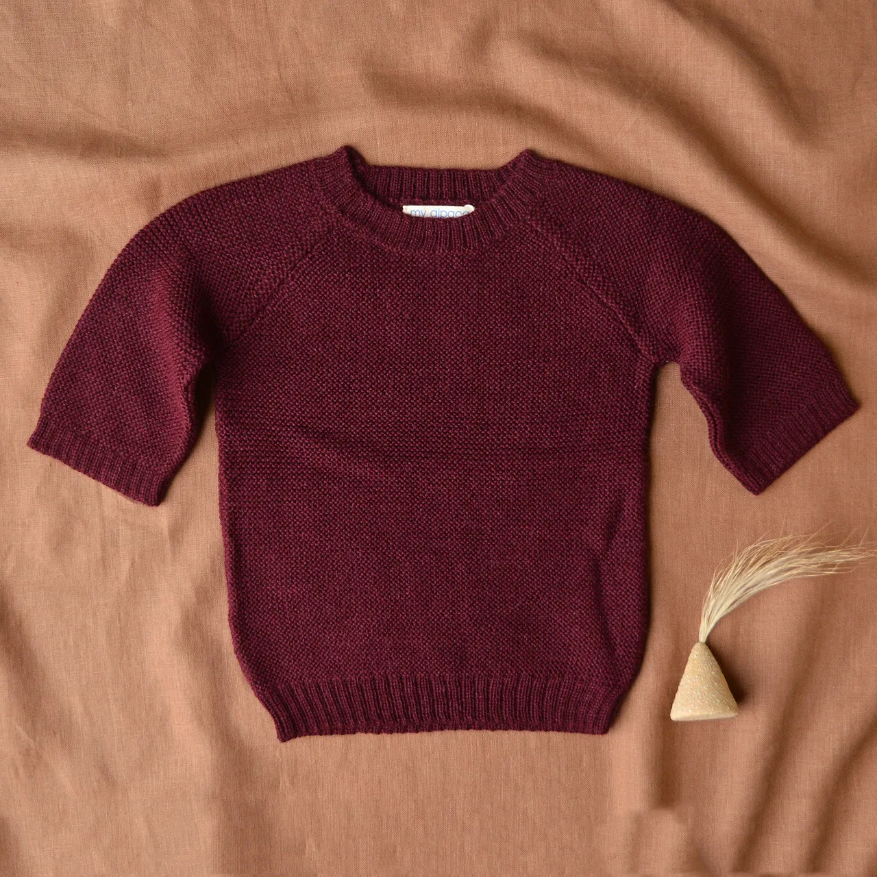 Lise Sweater in Baby Alpaca - Aubergine (1-7y)