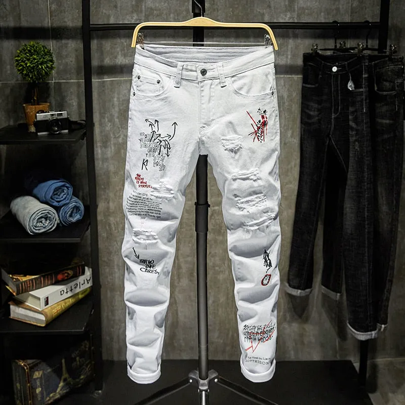 LMS Street Ripped Printed Skinny Jeans