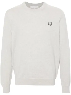 logo-patch cotton jumper