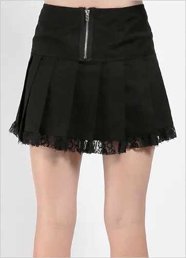 LOLITA PLEATED SKIRT - BLK