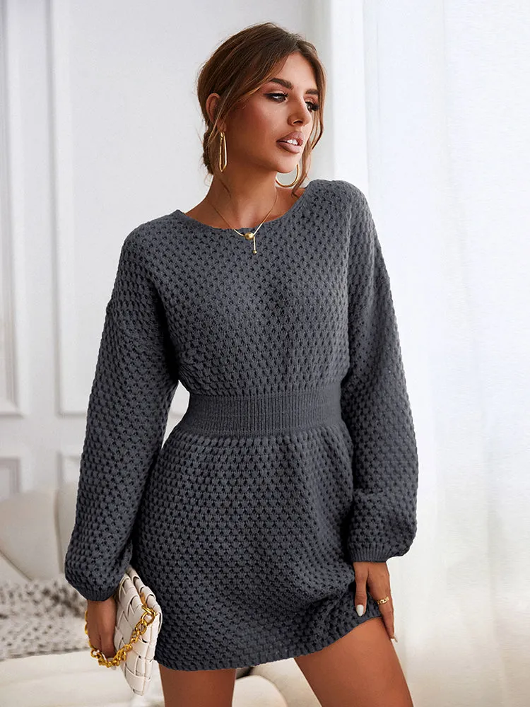 Long sleeved comfortable knitted jumper dress