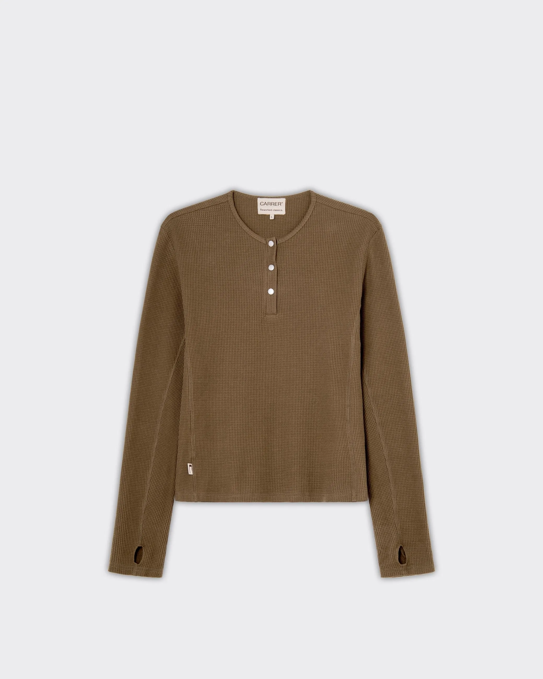 Longsleeve Lis Henley Stone Brown