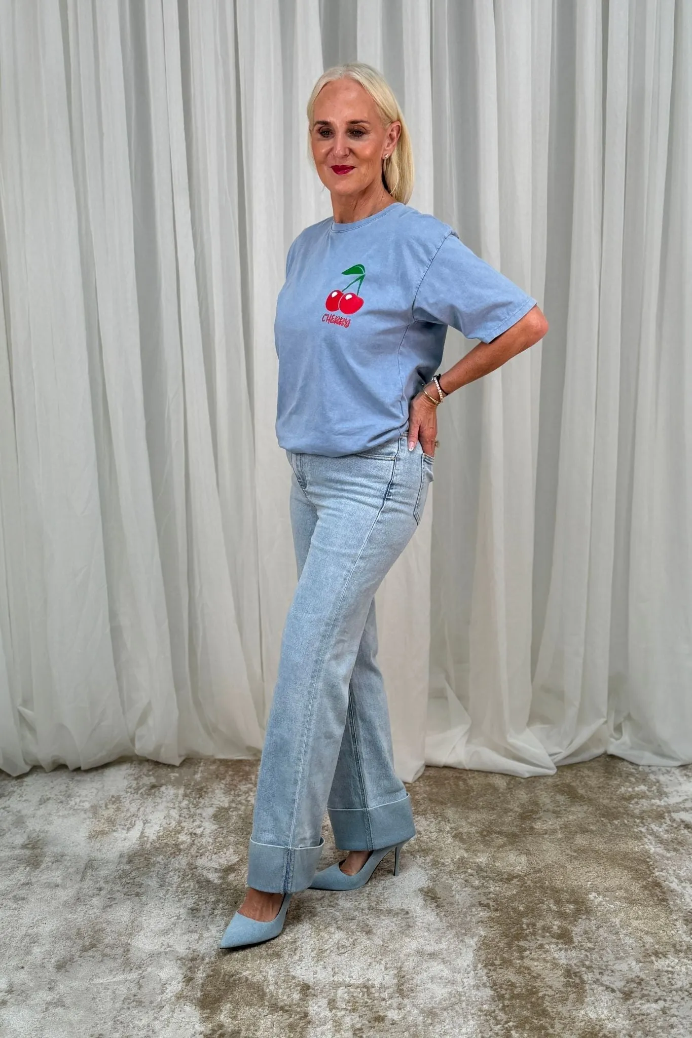 Love Laura Turn Up Jeans In Light Wash