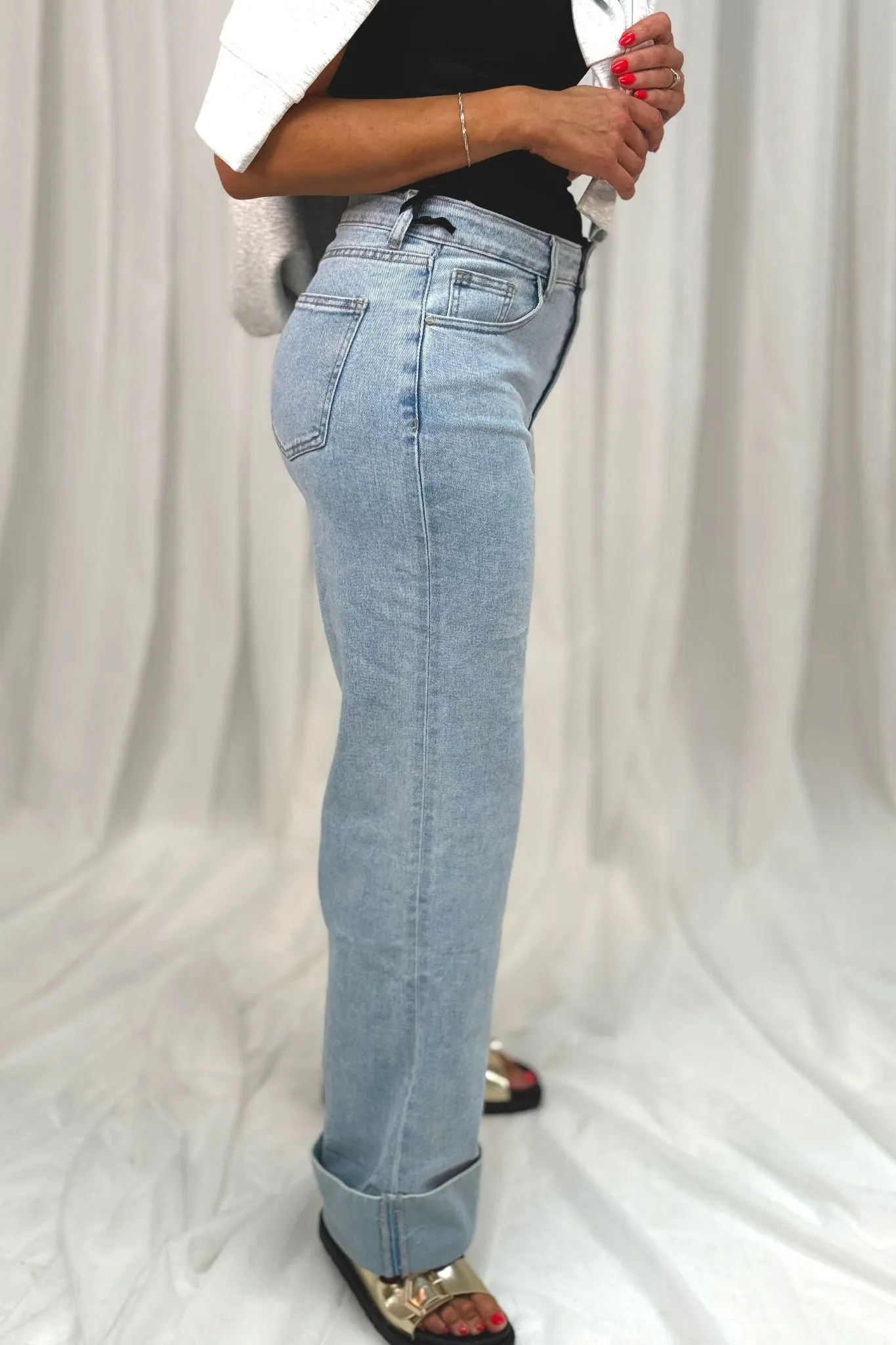 Love Laura Turn Up Jeans In Light Wash