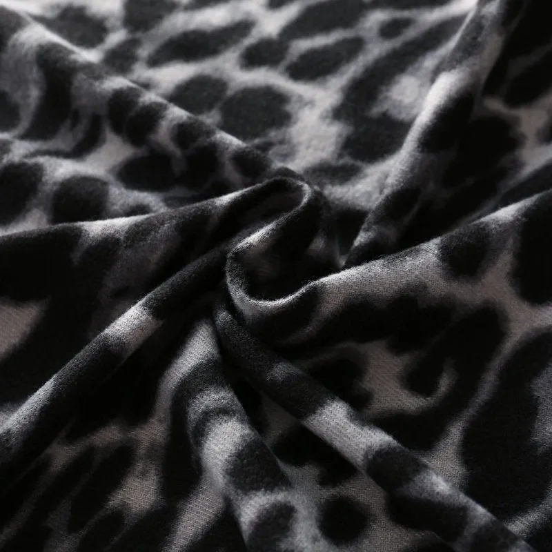 MARA Polyester Winter Scarf | Tiger Print Black & White Scarf | Winter Scarf for Women's