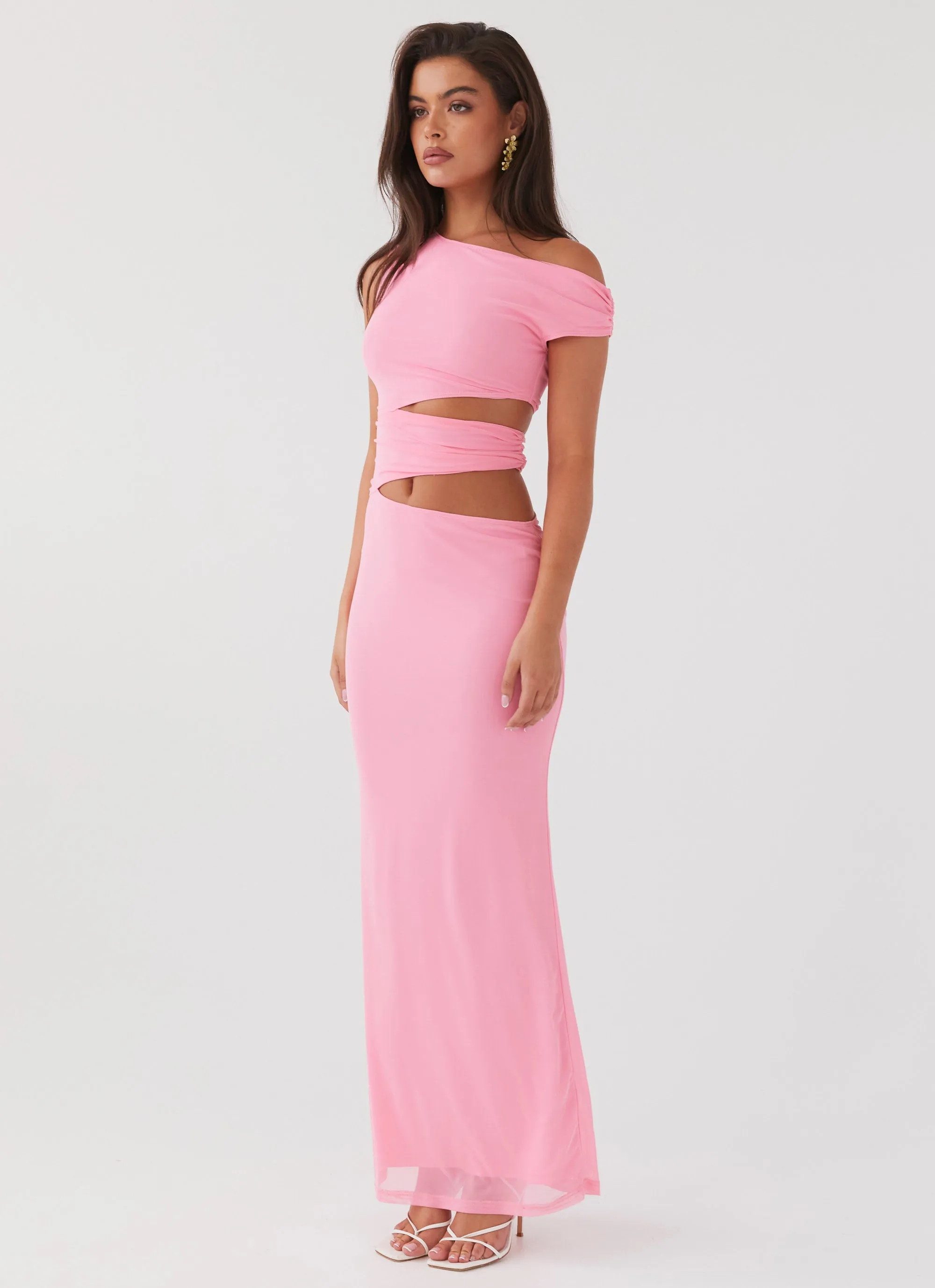 Margot One Shoulder Maxi Dress - Candy