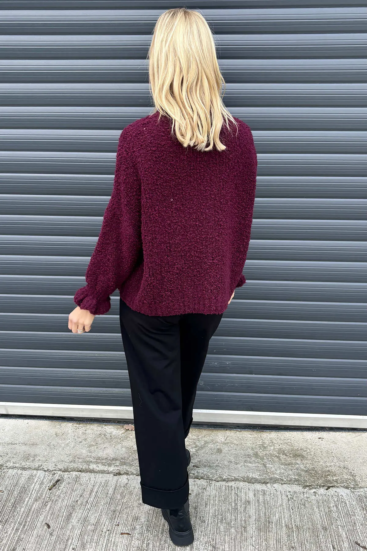 Marissa Boucle Jumper Wine