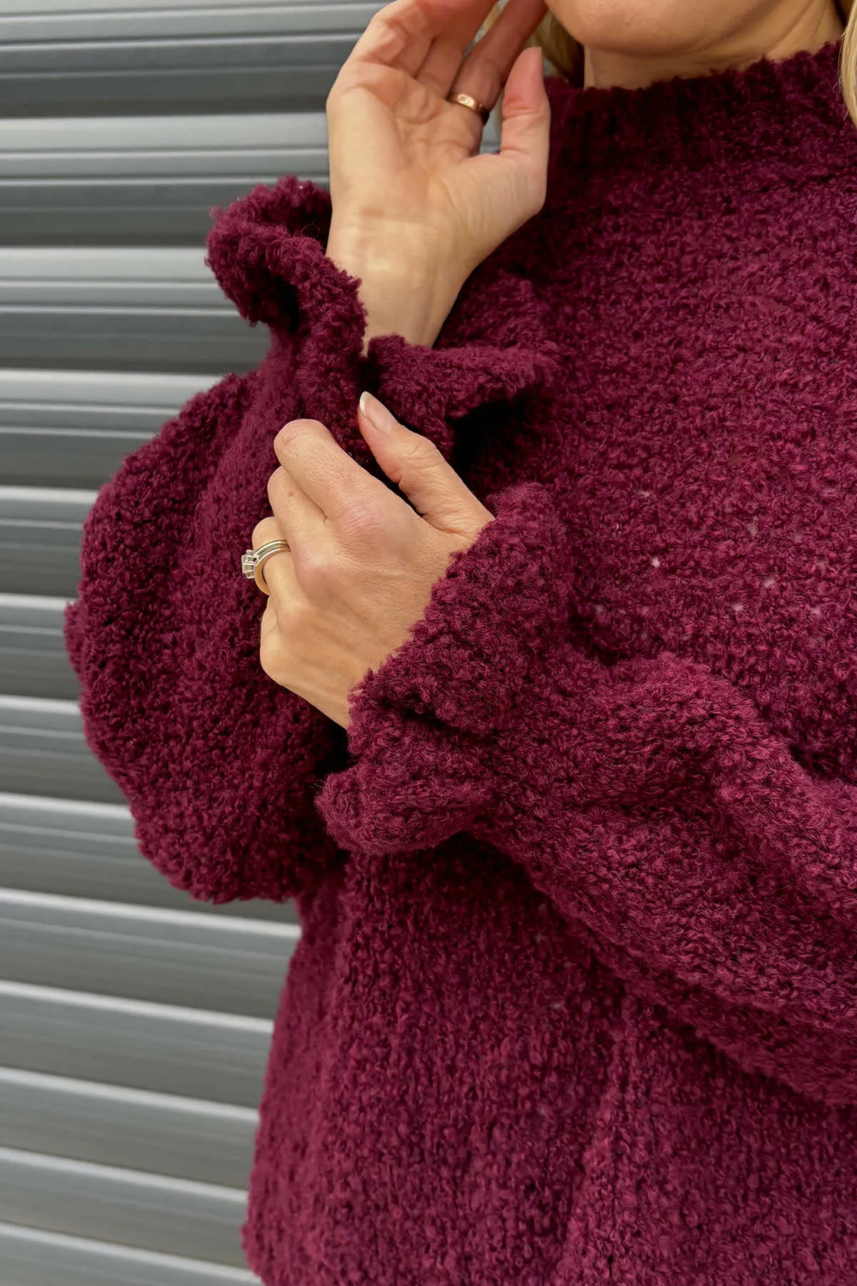 Marissa Boucle Jumper Wine