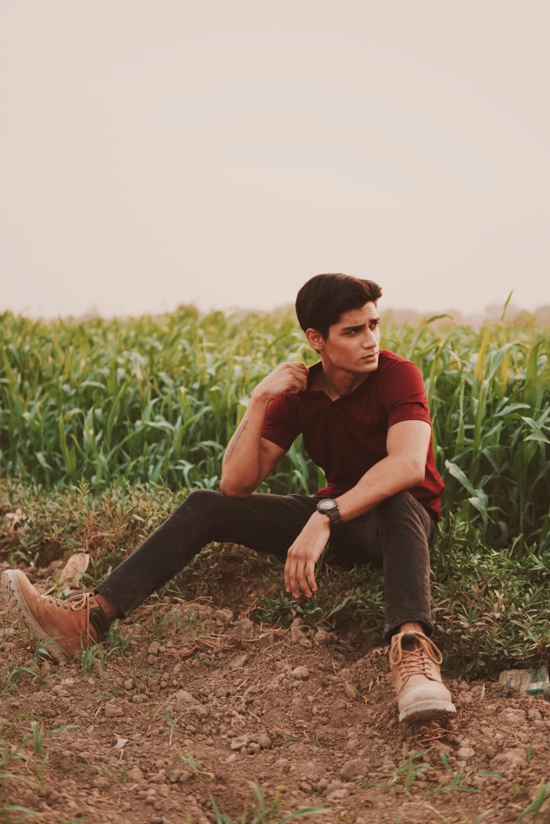 Maroon Henley T-Shirt