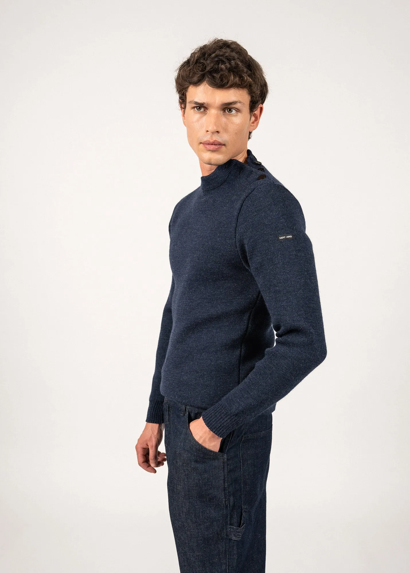 Matelot authentic sailor jumper - slim fit, in pure new wool (BLEU CHINE)