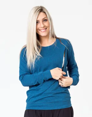 Maternity Top - Crew Neck Jumper Navy