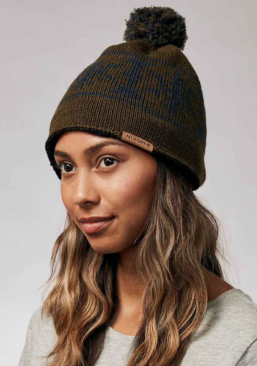 Meister Wool Pom Beanie - Olive / Multi