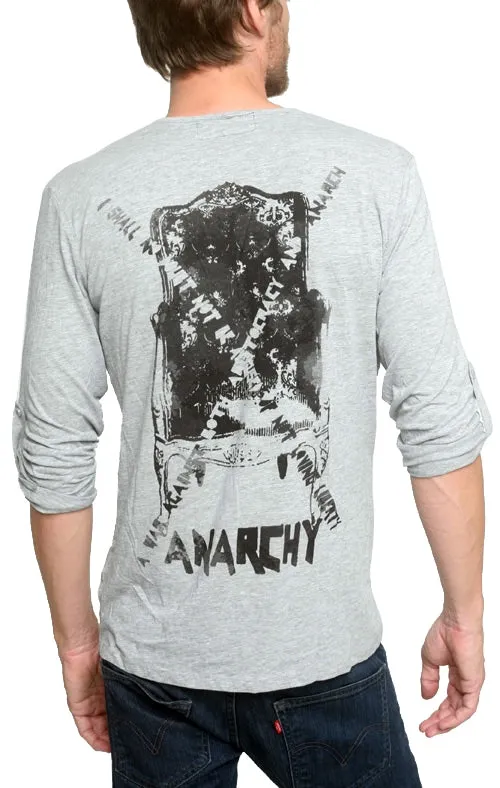 Men's Belle & Bayou - "ANARCHY" Henley in Heather Gray