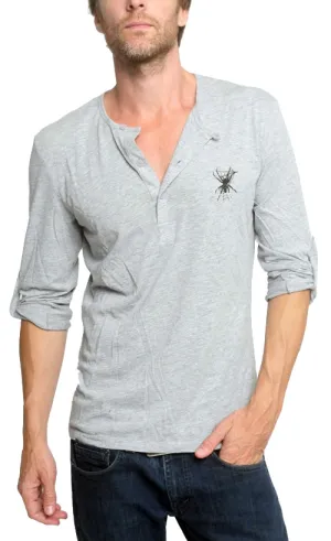 Men's Belle & Bayou - "ANARCHY" Henley in Heather Gray