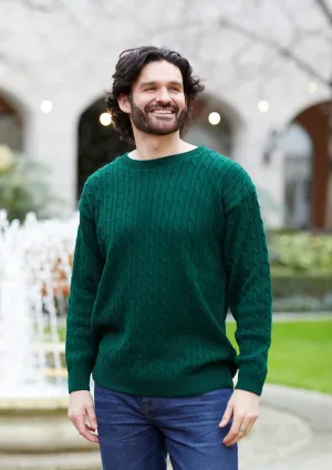 Mens Cable Jumper -Green