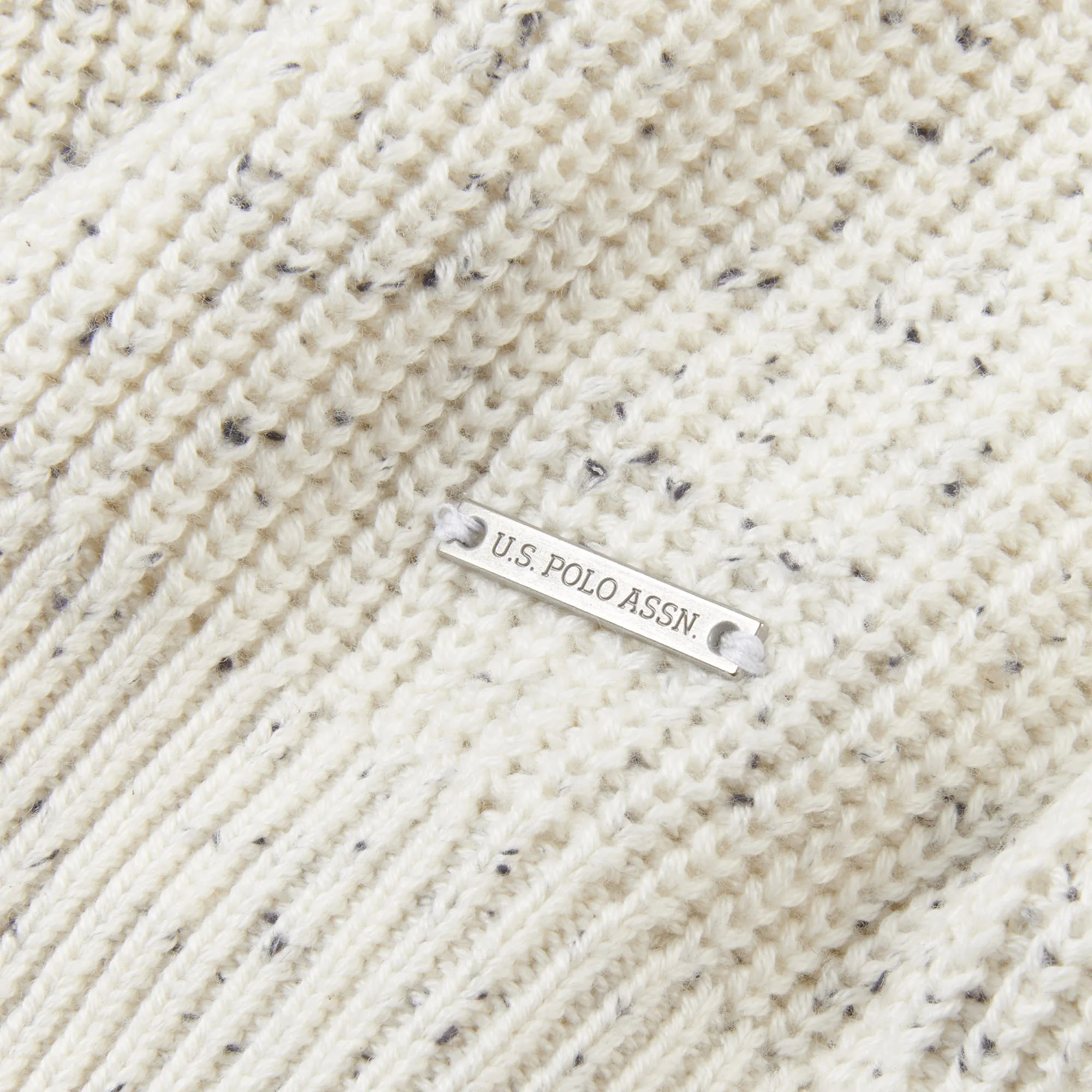 Mens Fisherman Nep Knitted Jumper in Marshmallow