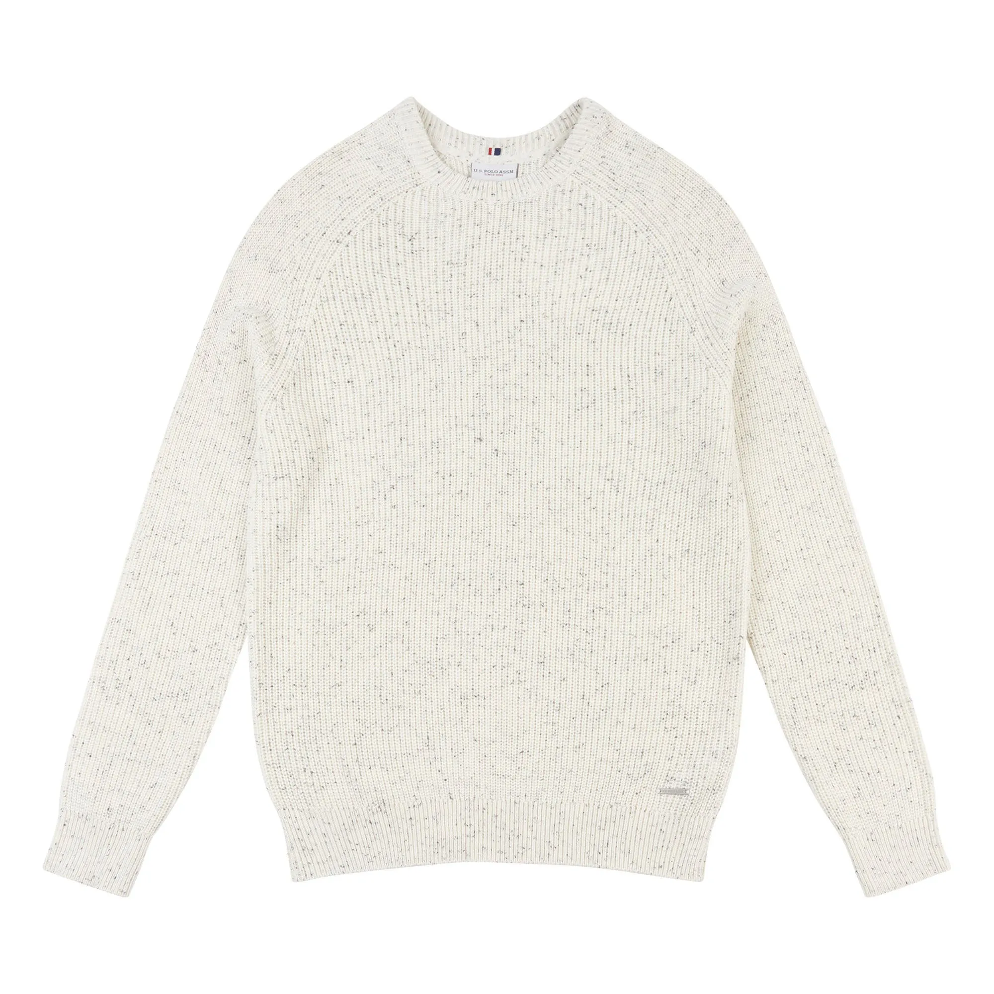 Mens Fisherman Nep Knitted Jumper in Marshmallow