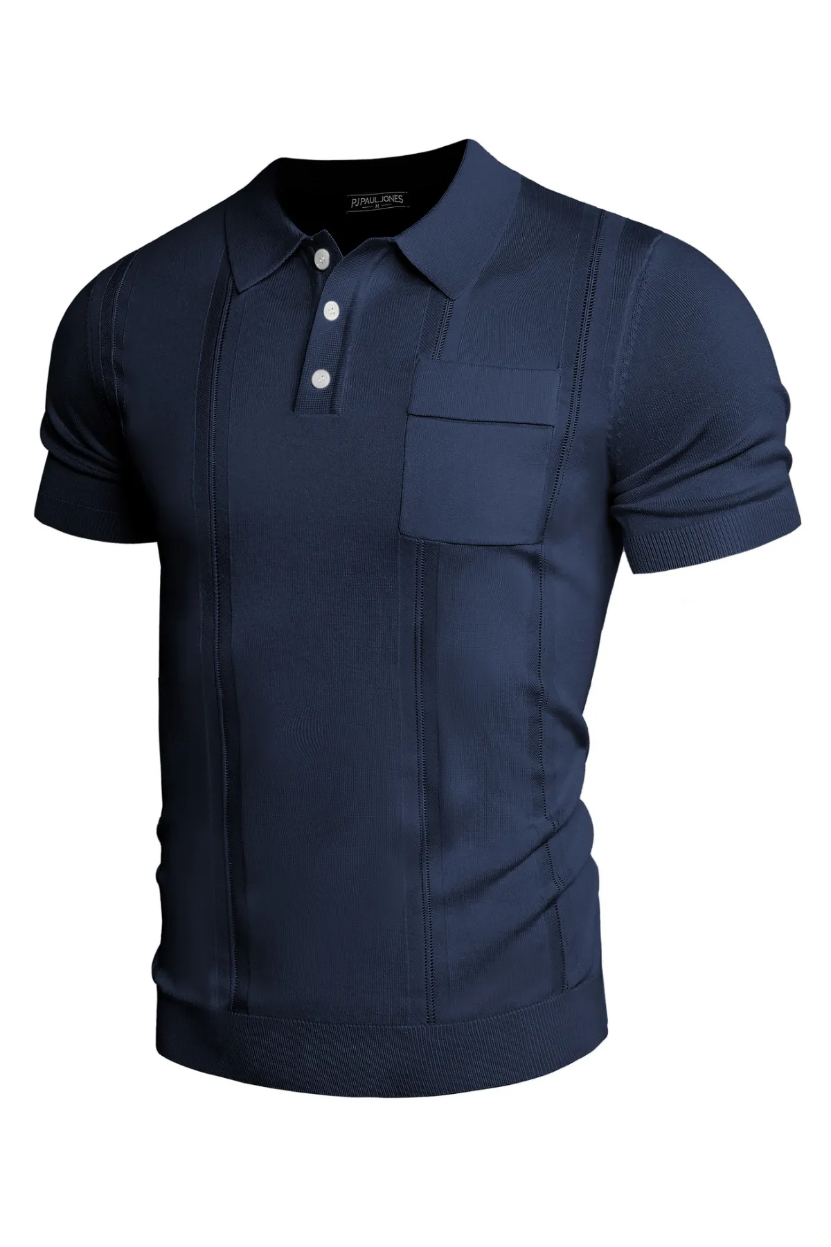 Men's Knit Polo Shirt Short Sleeve Casual Solid Golf Shirts with Pocket