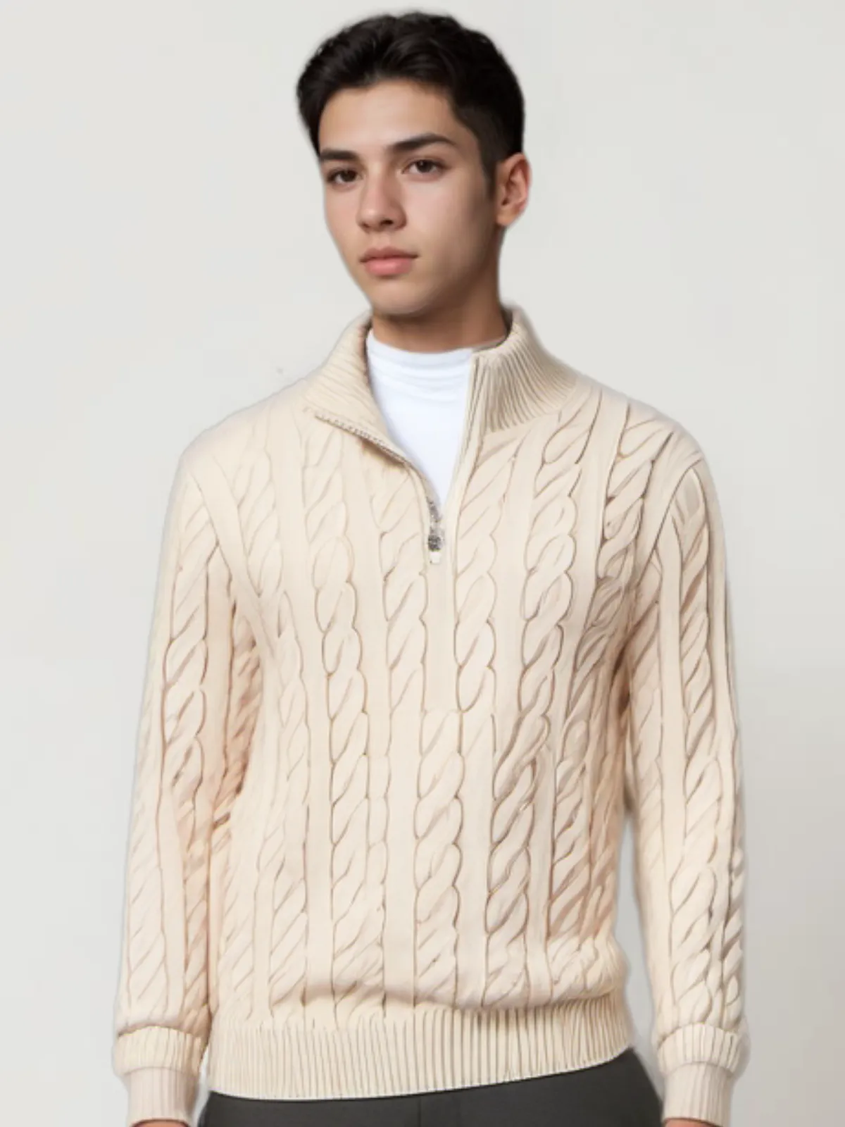 Men's Practical Jumper with Functional Zipper Detail | Ideal for Autumn/Winter