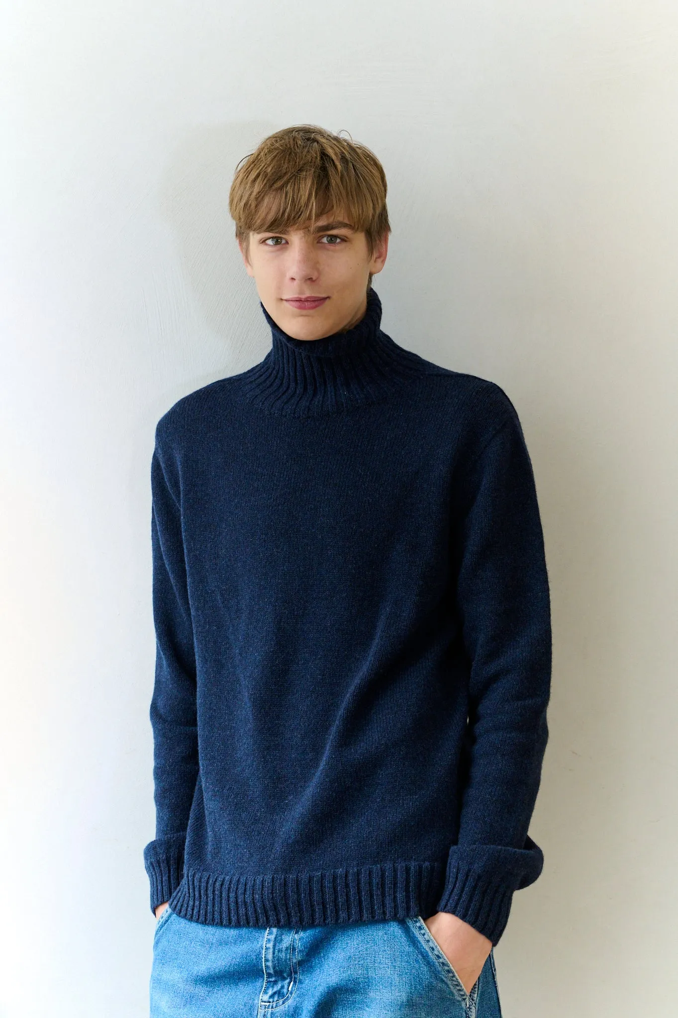 Men's Roll Neck Cashmere Mix Jumper