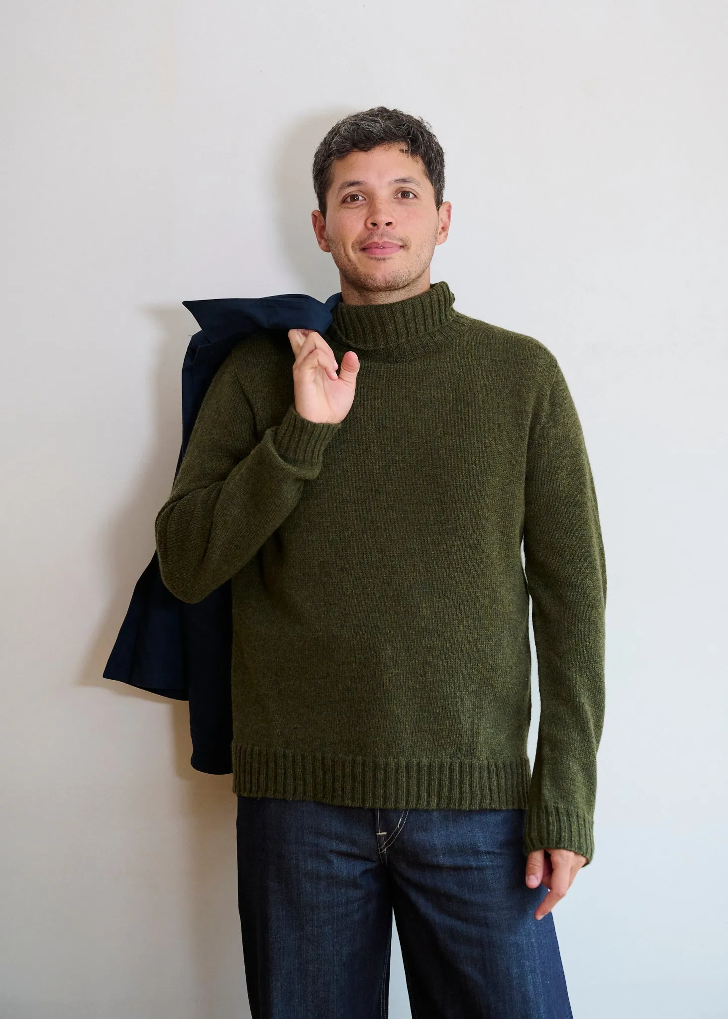 Men's Roll Neck Cashmere Mix Jumper