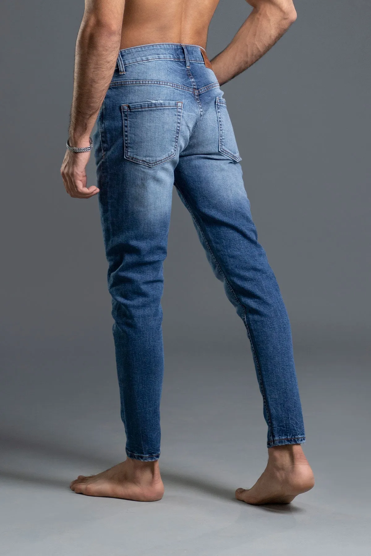 Mid Rise Skinny Denim Jeans (Powder blue) (Sniper )