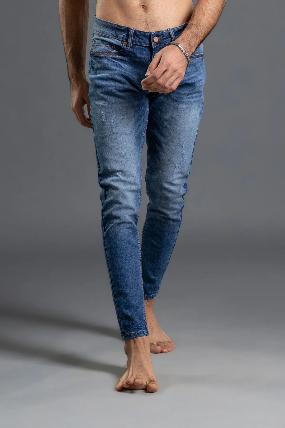 Mid Rise Skinny Denim Jeans (Powder blue) (Sniper )