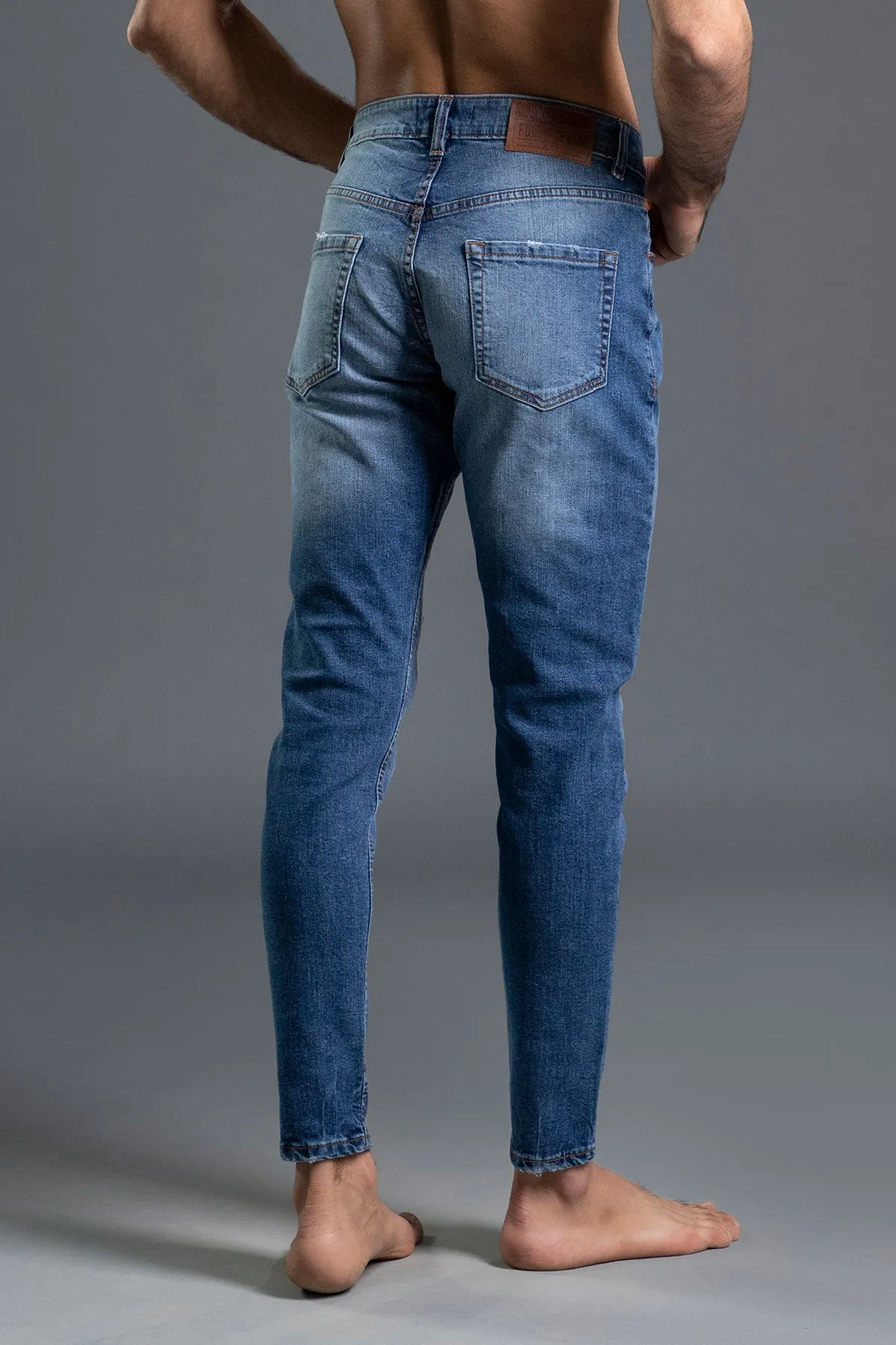 Mid Rise Skinny Denim Jeans (Powder blue) (Sniper )