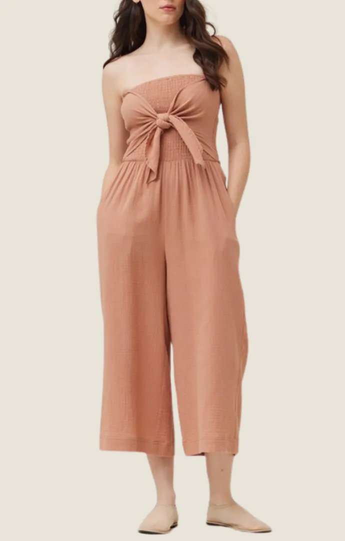 Mila Pink Clay Front Tie Jumper