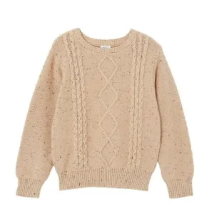 Milky Fleck Cable Knit Jumper - Natural Marle