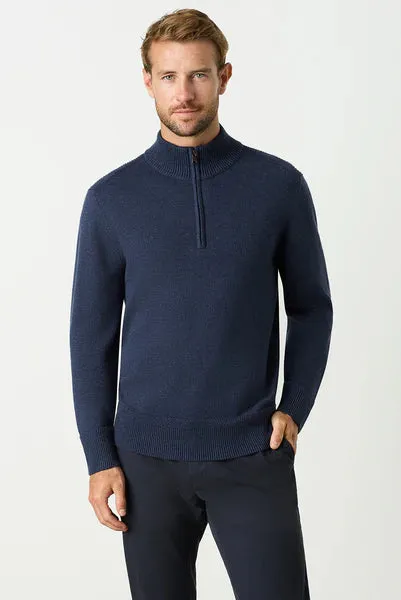 M.J. Bale - Perry Half Zip Sweater - Navy