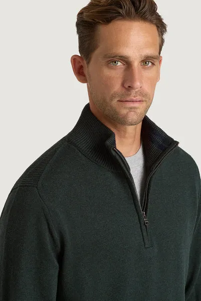 M.J. Bale - Perry Half Zip Sweater - Racing Green