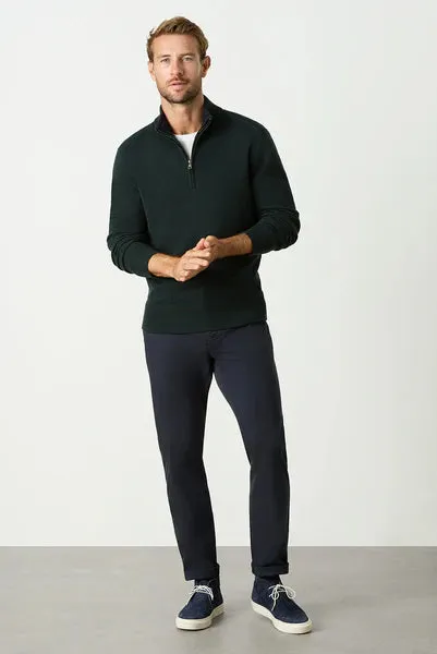 M.J. Bale - Perry Half Zip Sweater - Racing Green