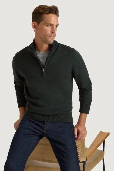 M.J. Bale - Perry Half Zip Sweater - Racing Green