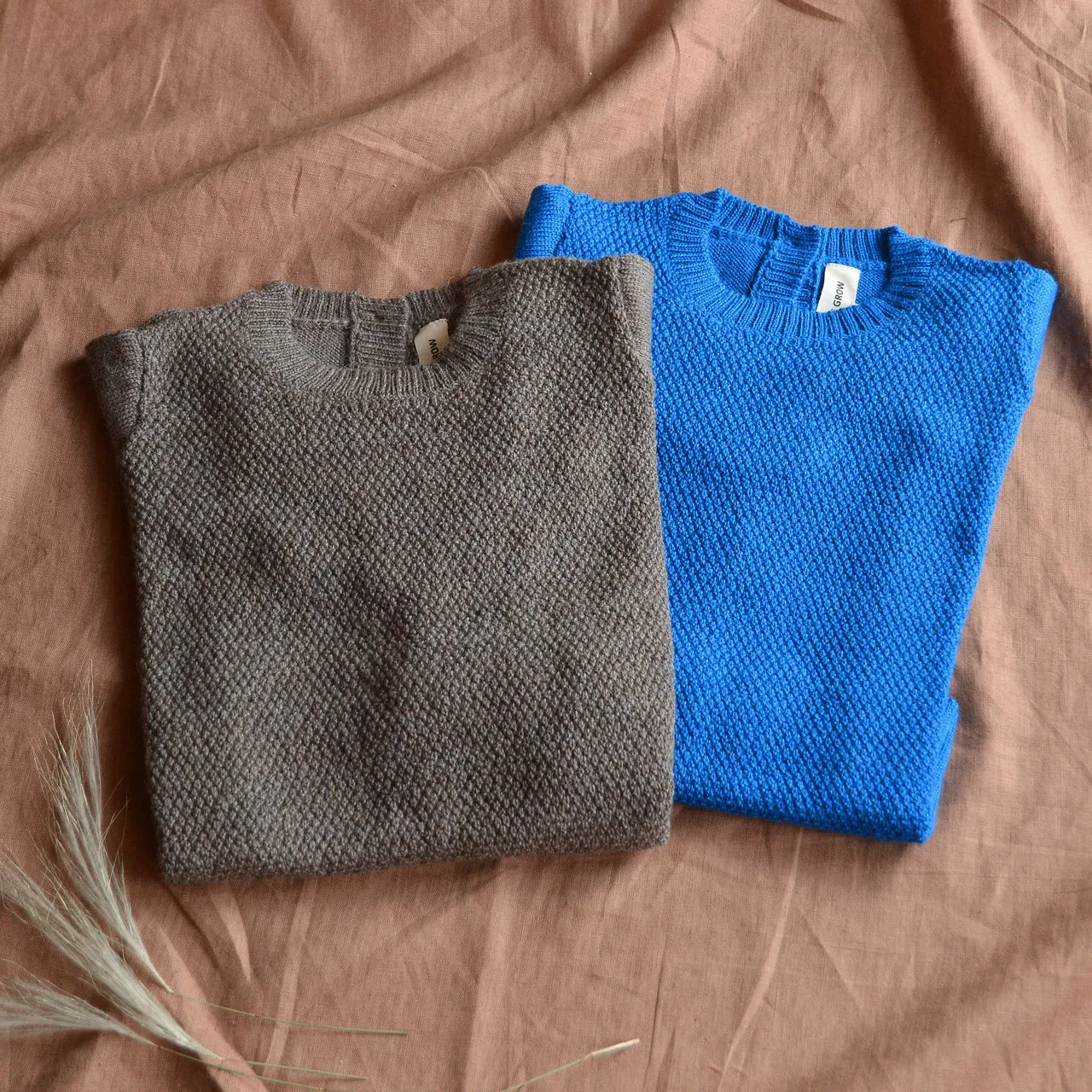 Moss Stitch Jumper - Alpaca/Merino - Cedar (18m-3y) *Last ones