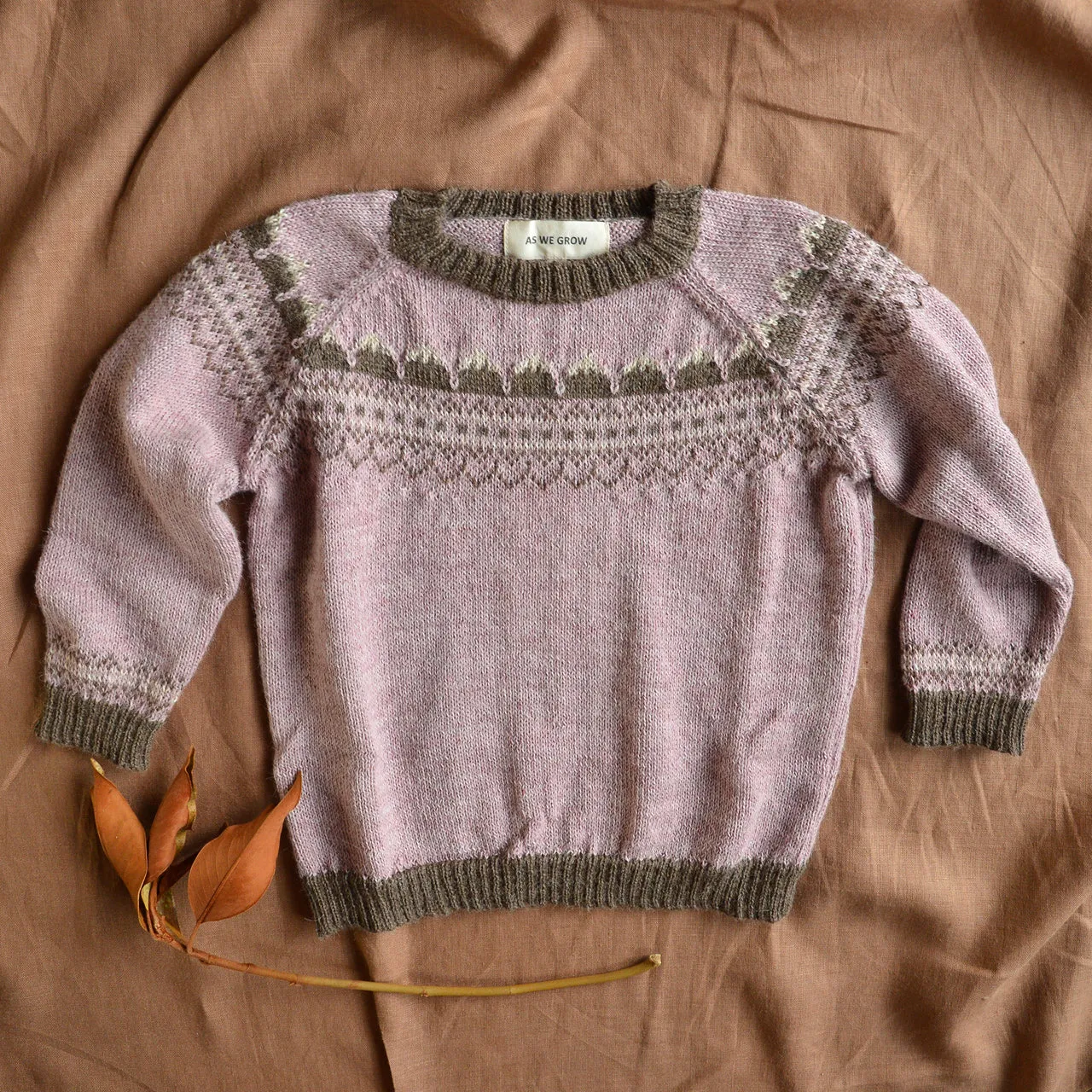 Mountain Sweater - 100% Baby Alpaca - Rose (18m-3y) *Last ones